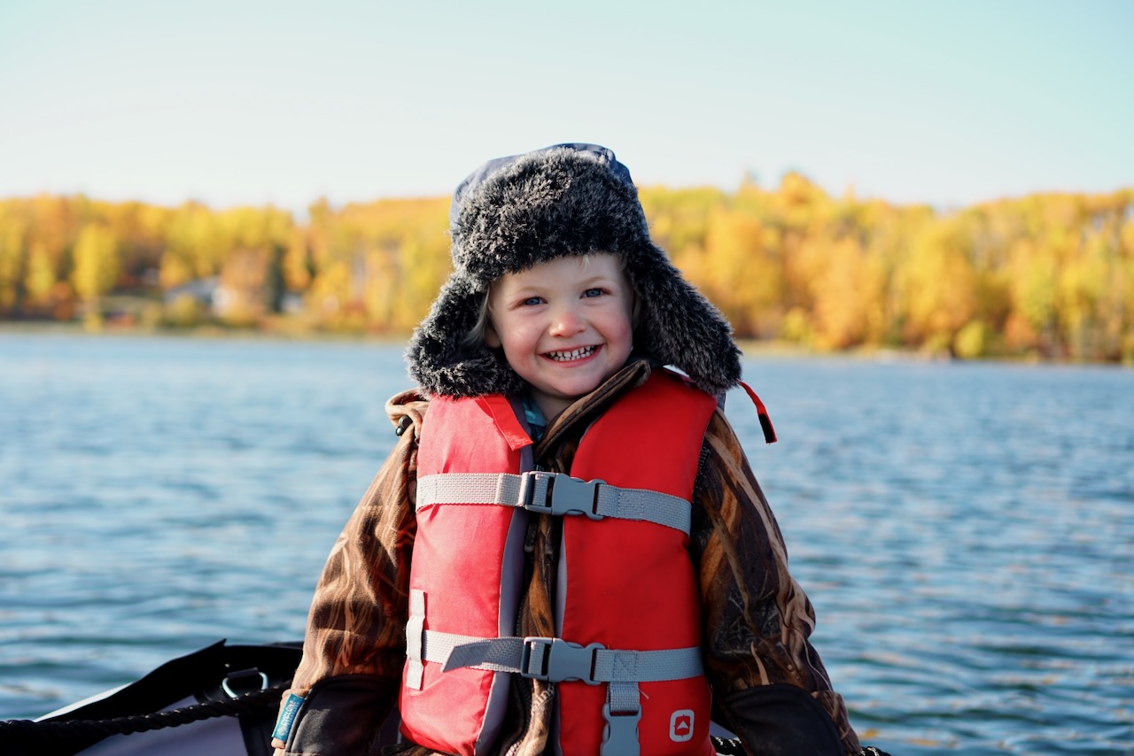 Harry on the boat at Tyhee Lake